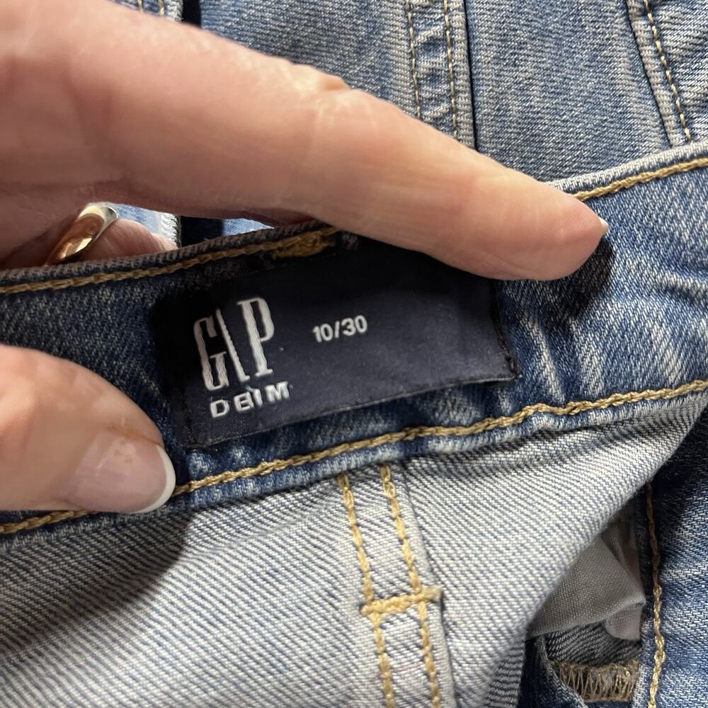 GAP Women's Long Maxi Denim Jean Skirt size 10 30 Front Slit Stretch Boho Hippie - Picture 7 of 7